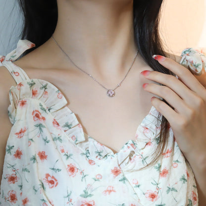 ¡®Moco¡¯SUN PEDANT PINK GOLD 1 DIAMOND NECKLACE