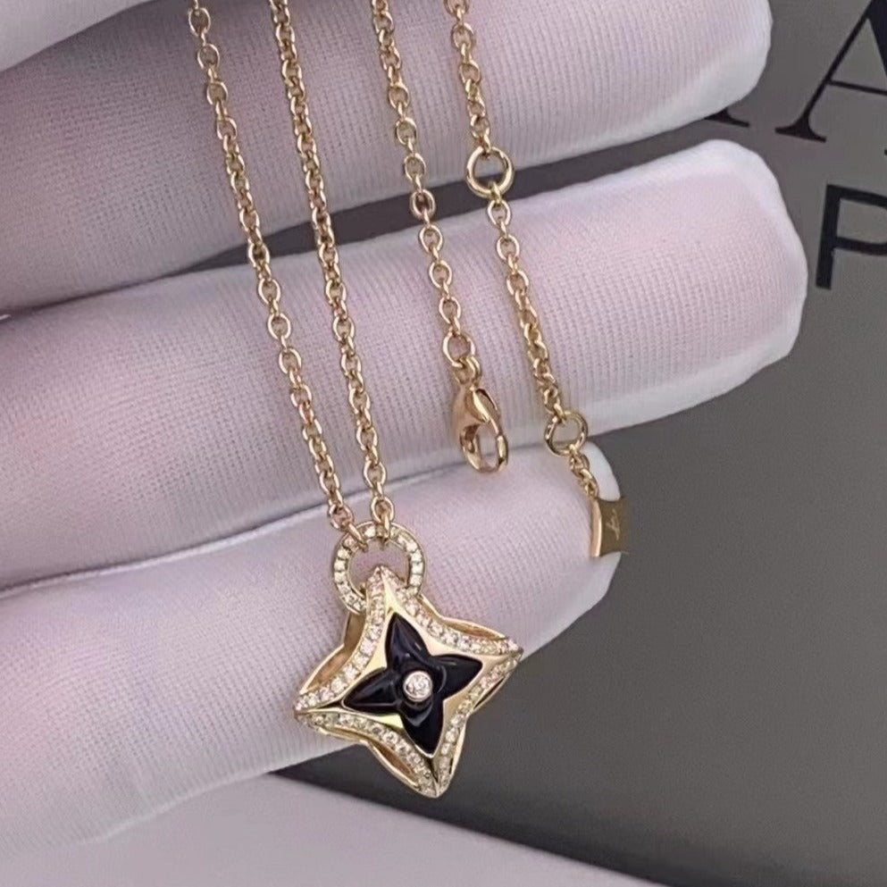 ¡®Moco¡¯STAR PEDANT PINK GOLD DIAMOND NECKLACE