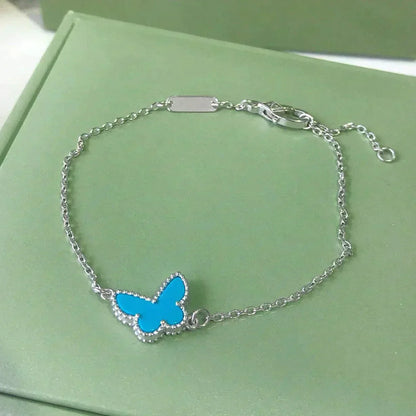 ¡®Moco¡¯BUTTERFLY TURQUOISE BUTTERFLY BRACELET SILVER