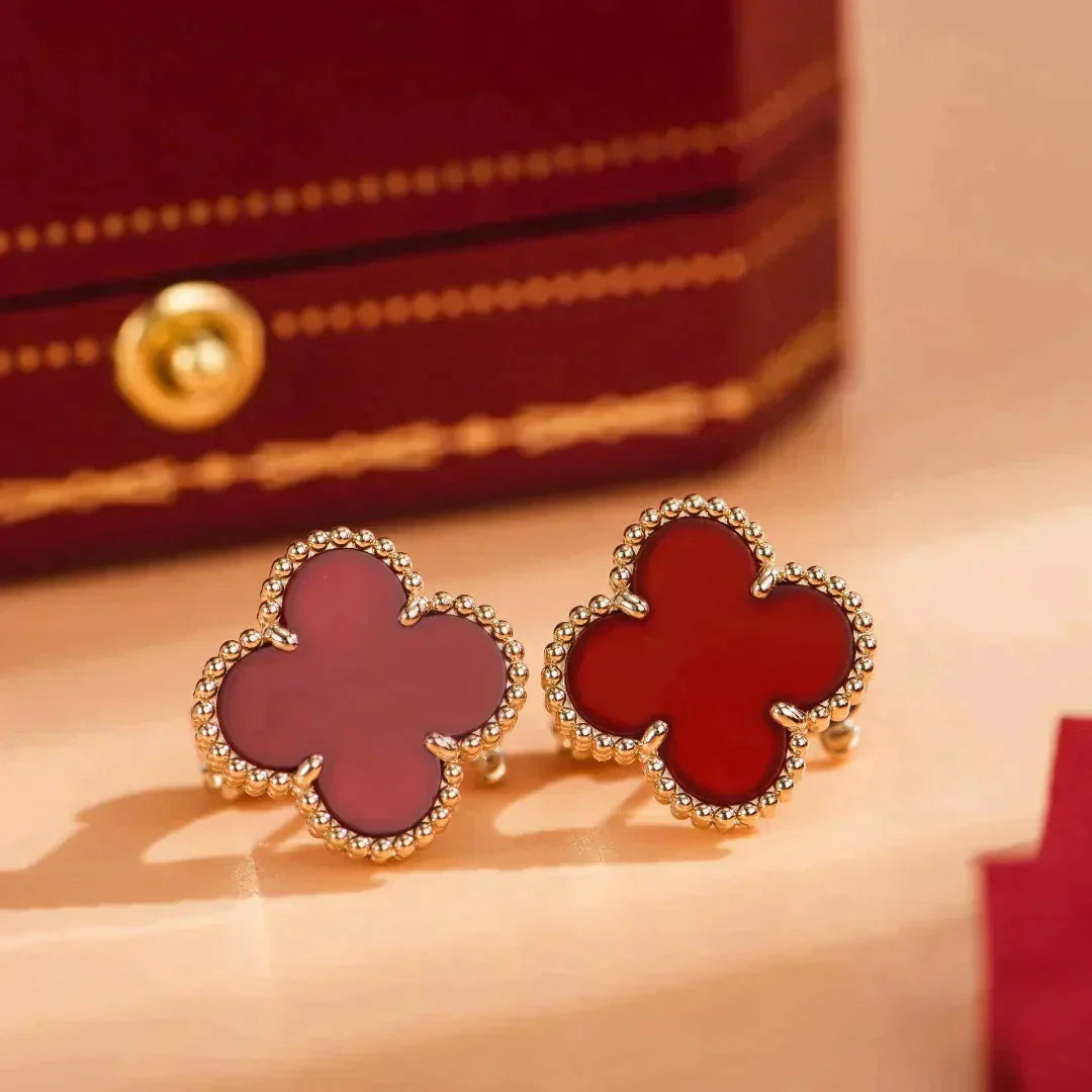 ¡®Moco¡¯CLOVER MEDIUM 1 MOTIFS CARNELIAN  EARRINGS