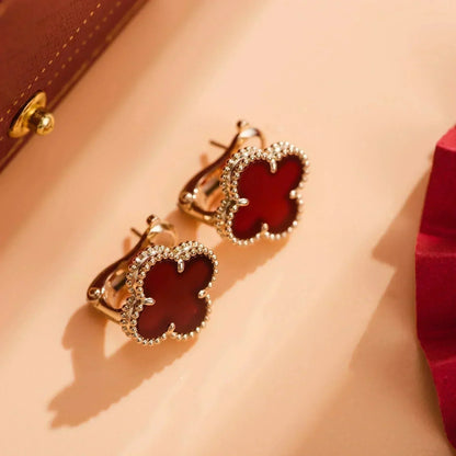 ¡®Moco¡¯CLOVER MEDIUM 1 MOTIFS CARNELIAN  EARRINGS