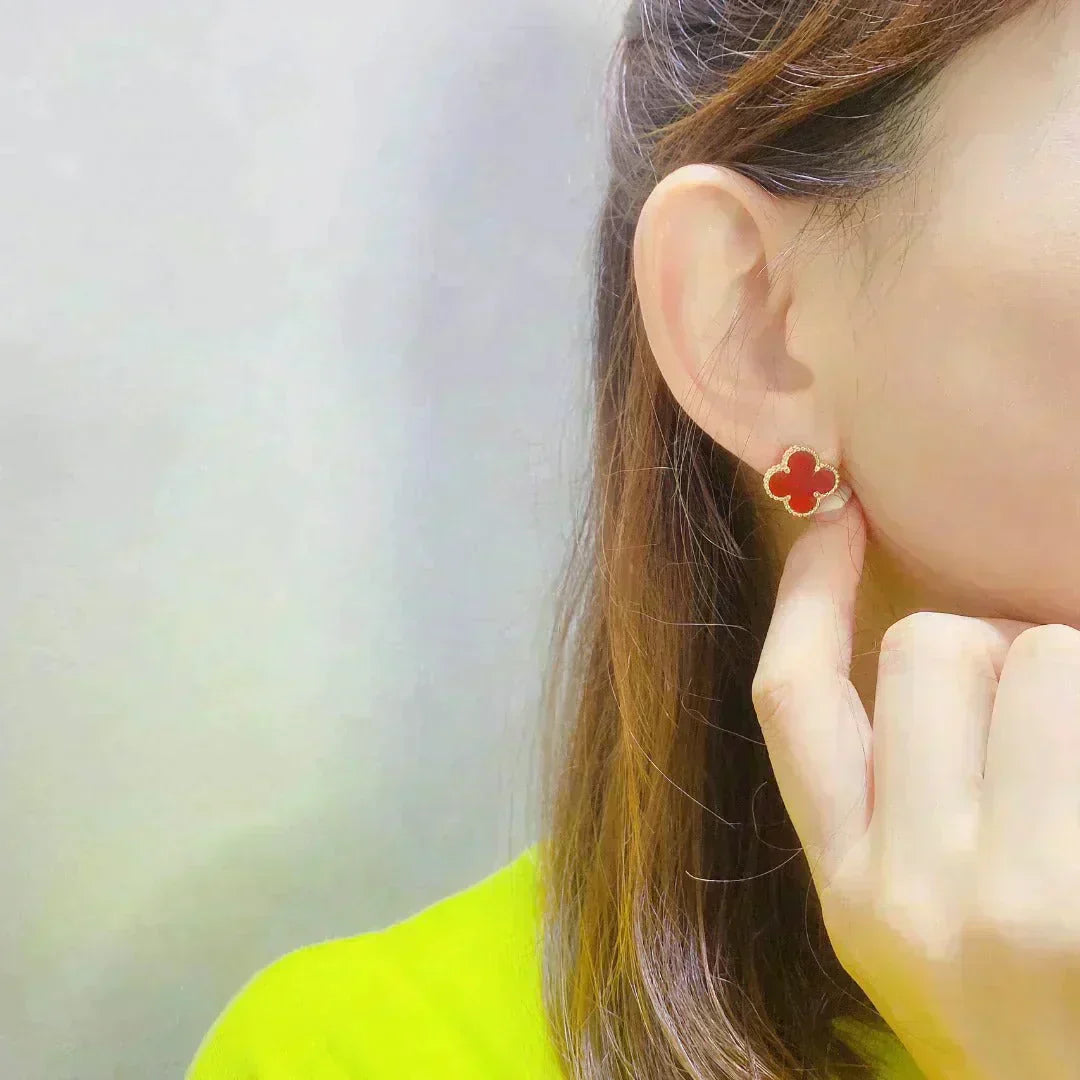 ¡®Moco¡¯CLOVER MEDIUM 1 MOTIFS CARNELIAN  EARRINGS