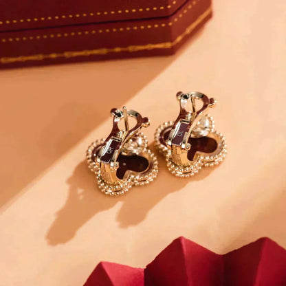 ¡®Moco¡¯CLOVER MEDIUM 1 MOTIFS CARNELIAN  EARRINGS