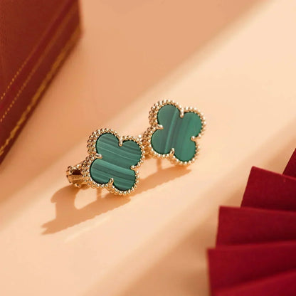 ¡®Moco¡¯CLOVER MEDIUM 1 MOTIFS MALACHITE  EARRINGS