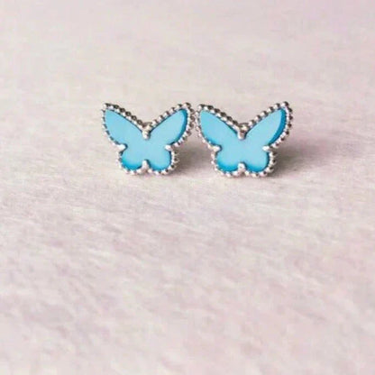 ¡®Moco¡¯BUTTERFLY TURQUOISE EARRINGS SILVER