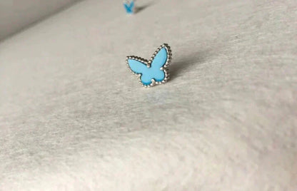 ¡®Moco¡¯BUTTERFLY TURQUOISE EARRINGS SILVER