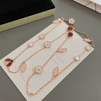 ¡®Moco¡¯LUCKY SPRING 15 MOTIFS ROSE GOLD NECKLACE