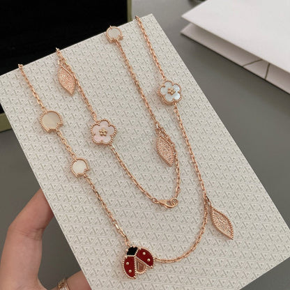 ¡®Moco¡¯LUCKY SPRING 15 MOTIFS ROSE GOLD NECKLACE