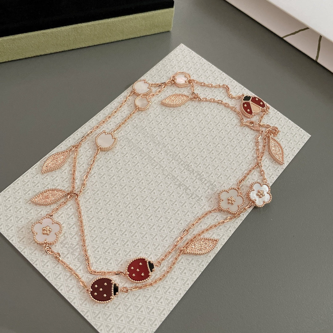 ¡®Moco¡¯LUCKY SPRING 15 MOTIFS ROSE GOLD NECKLACE