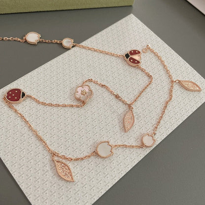 ¡®Moco¡¯LUCKY SPRING 15 MOTIFS ROSE GOLD NECKLACE