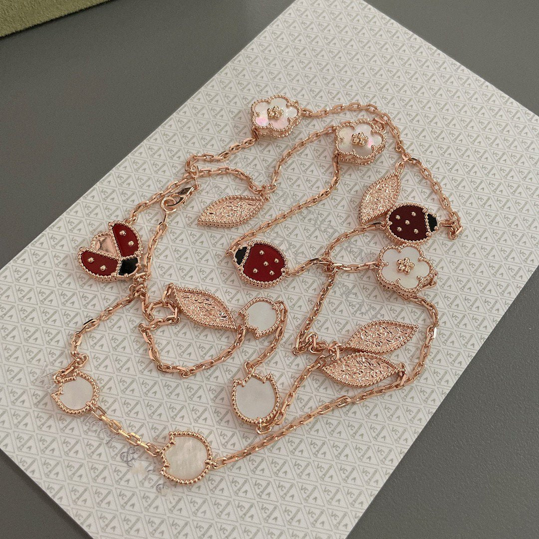 ¡®Moco¡¯LUCKY SPRING 15 MOTIFS ROSE GOLD NECKLACE