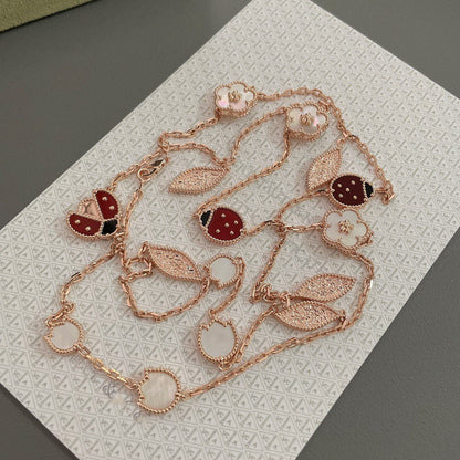 ¡®Moco¡¯LUCKY SPRING 15 MOTIFS ROSE GOLD NECKLACE