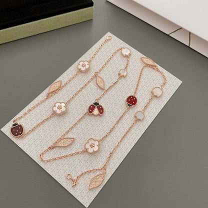 ¡®Moco¡¯LUCKY SPRING 15 MOTIFS ROSE GOLD NECKLACE