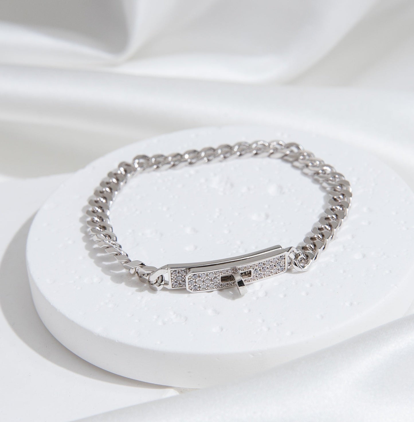 ¡®Moco¡¯KELLY CHAIN SILVER DIAMOND BRACELET