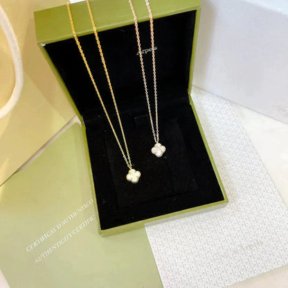 ¡®Moco¡¯CLOVER MINI 9.5MM WHITE MOTHER-OF-PEARL NECKLACE