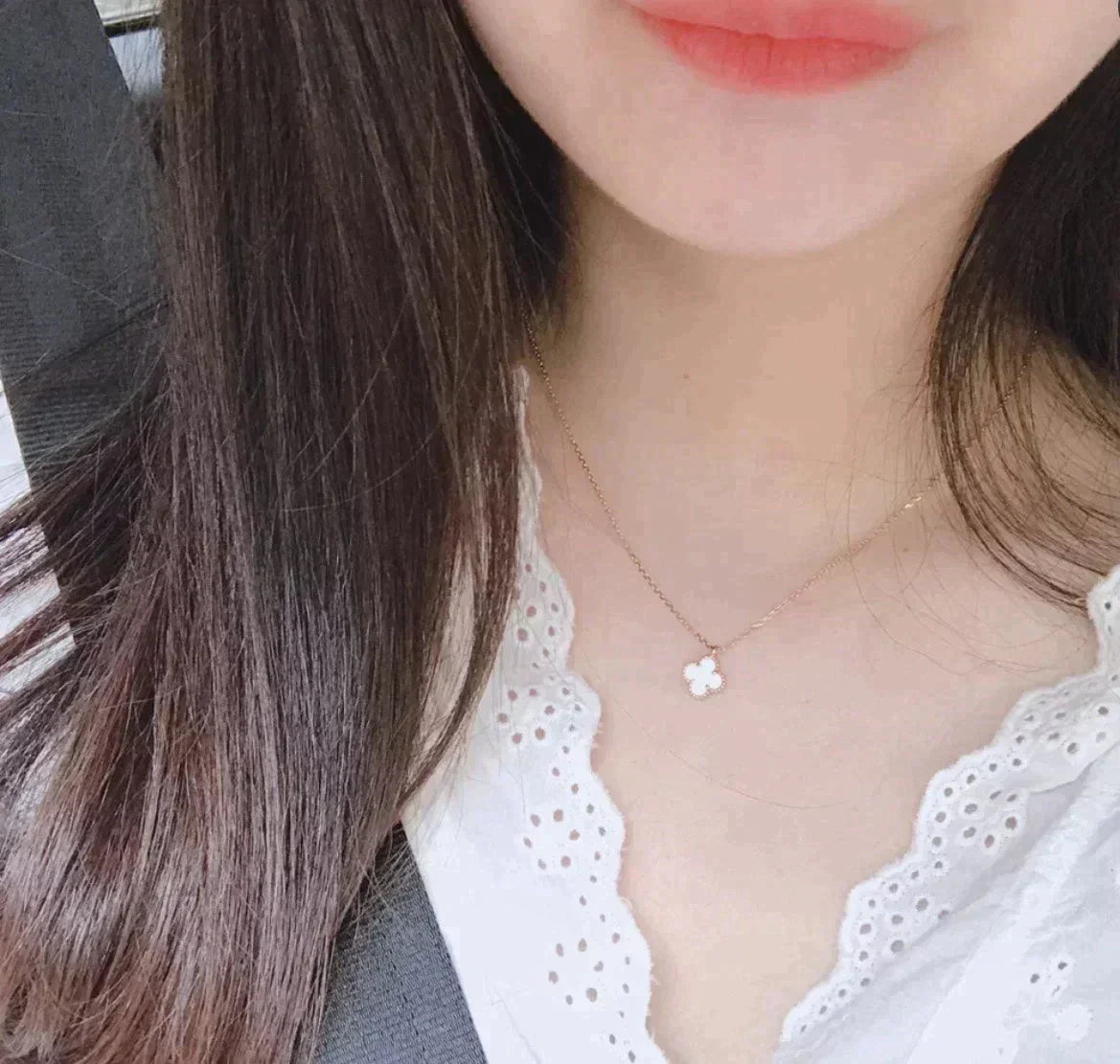 ¡®Moco¡¯CLOVER MINI 9.5MM WHITE MOTHER-OF-PEARL NECKLACE