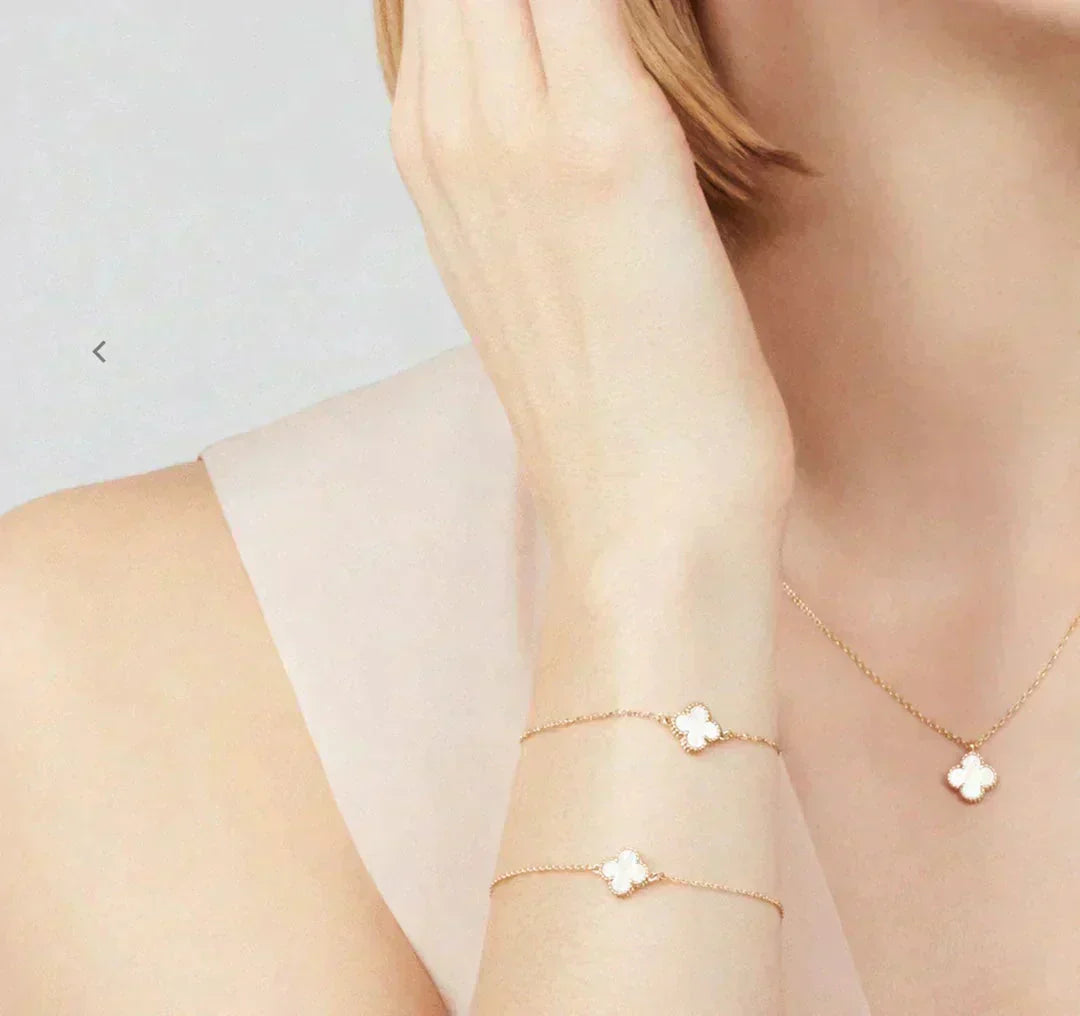 ¡®Moco¡¯CLOVER MINI 9.5MM WHITE MOTHER-OF-PEARL NECKLACE