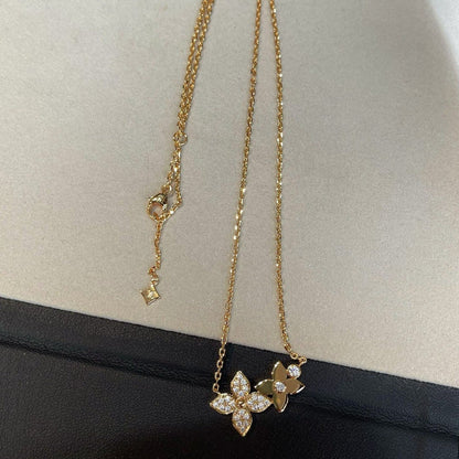 ¡®Moco¡¯STAR BLOSSOM NECKLACE PINK GOLD DIAMONDS