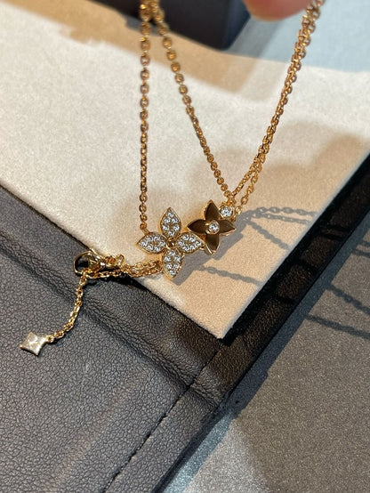 ¡®Moco¡¯STAR BLOSSOM NECKLACE PINK GOLD DIAMONDS