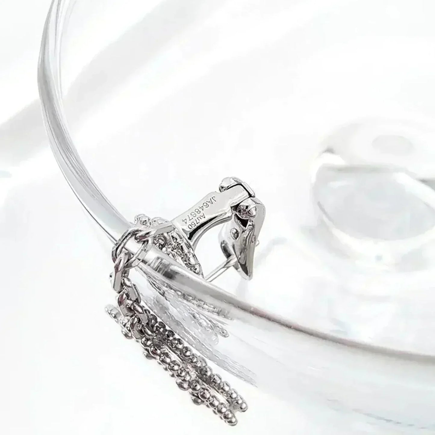 ¡®Moco¡¯CLOVER 2 MOTIFS  DIAMOND ONYX EARRINGS SILVER