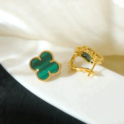 ¡®Moco¡¯CLOVER MEDIUM 1 MOTIFS MALACHITE  EARRINGS