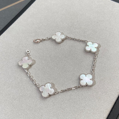 [Moco]New CLOVER WHITE PEARL MOP 5 MOTIF BRACELET COLLECTION