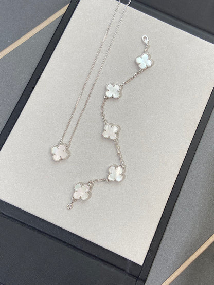 [Moco]New CLOVER WHITE PEARL MOP 5 MOTIF BRACELET COLLECTION