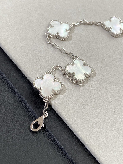 [Moco]New CLOVER WHITE PEARL MOP 5 MOTIF BRACELET COLLECTION