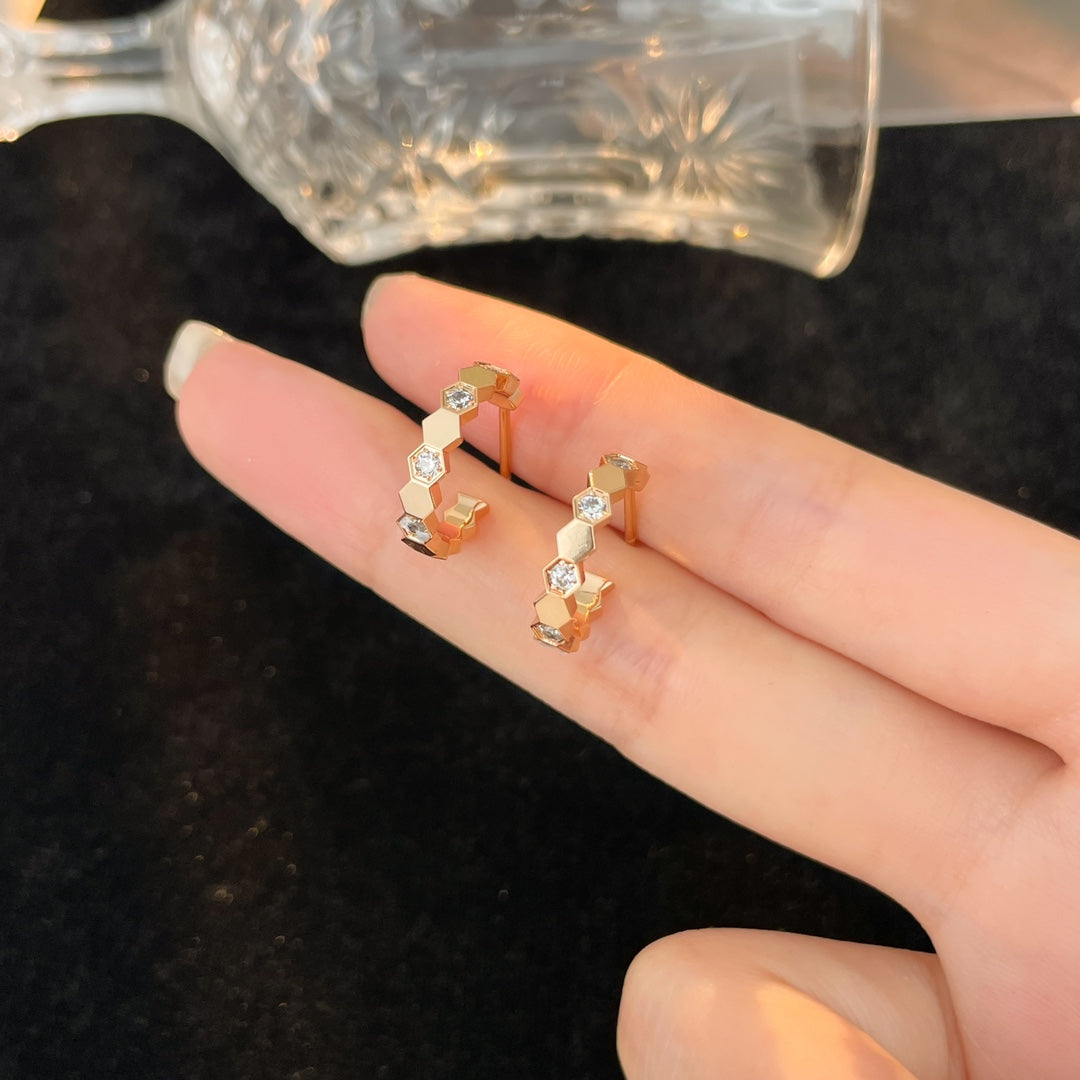 ¡®Moco¡¯BEE LOVE DIAMOND HOOP EARRINGS
