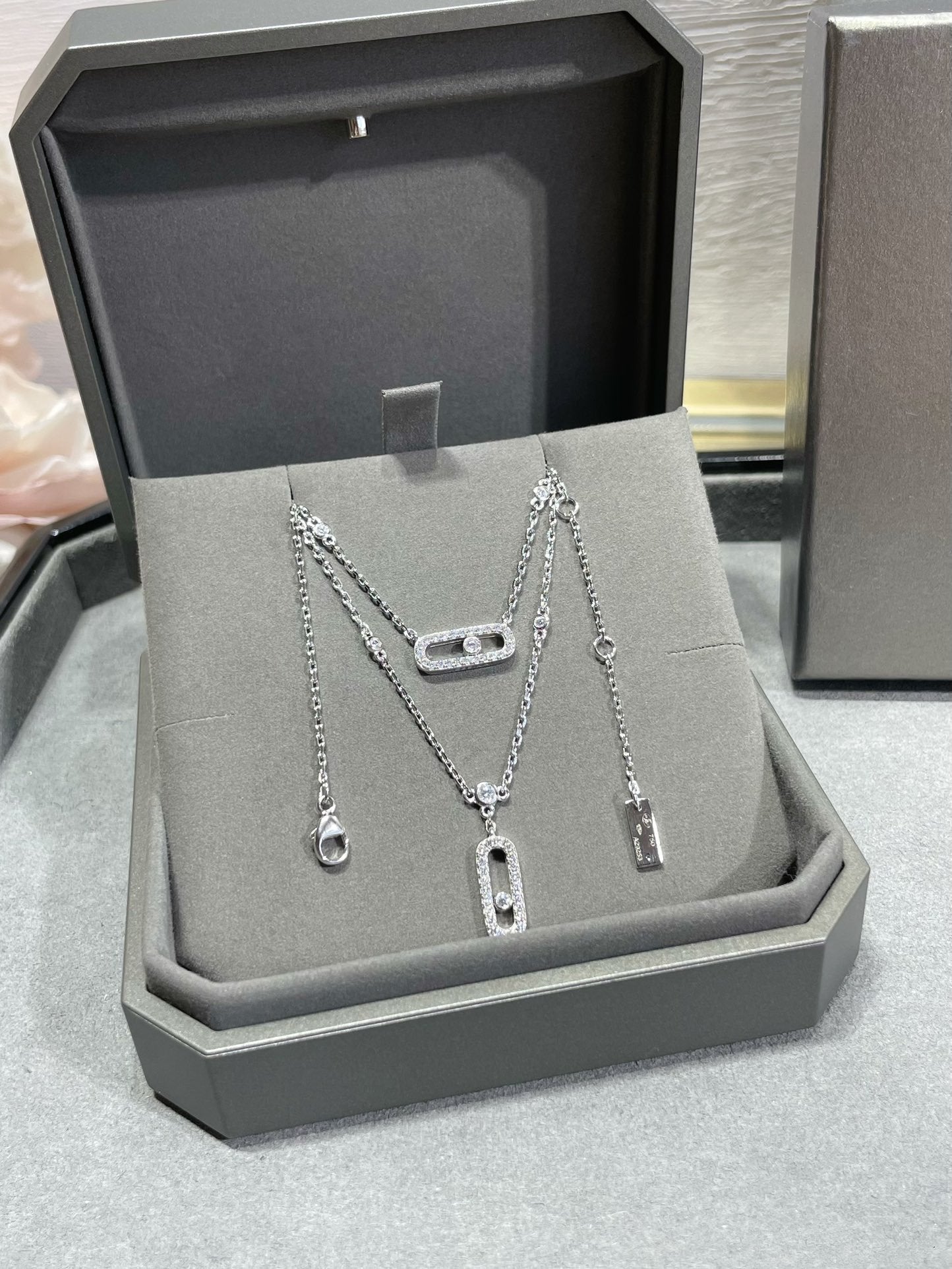 [ Moco ]MOVE 2 ROW DIAMOND NECKLACE