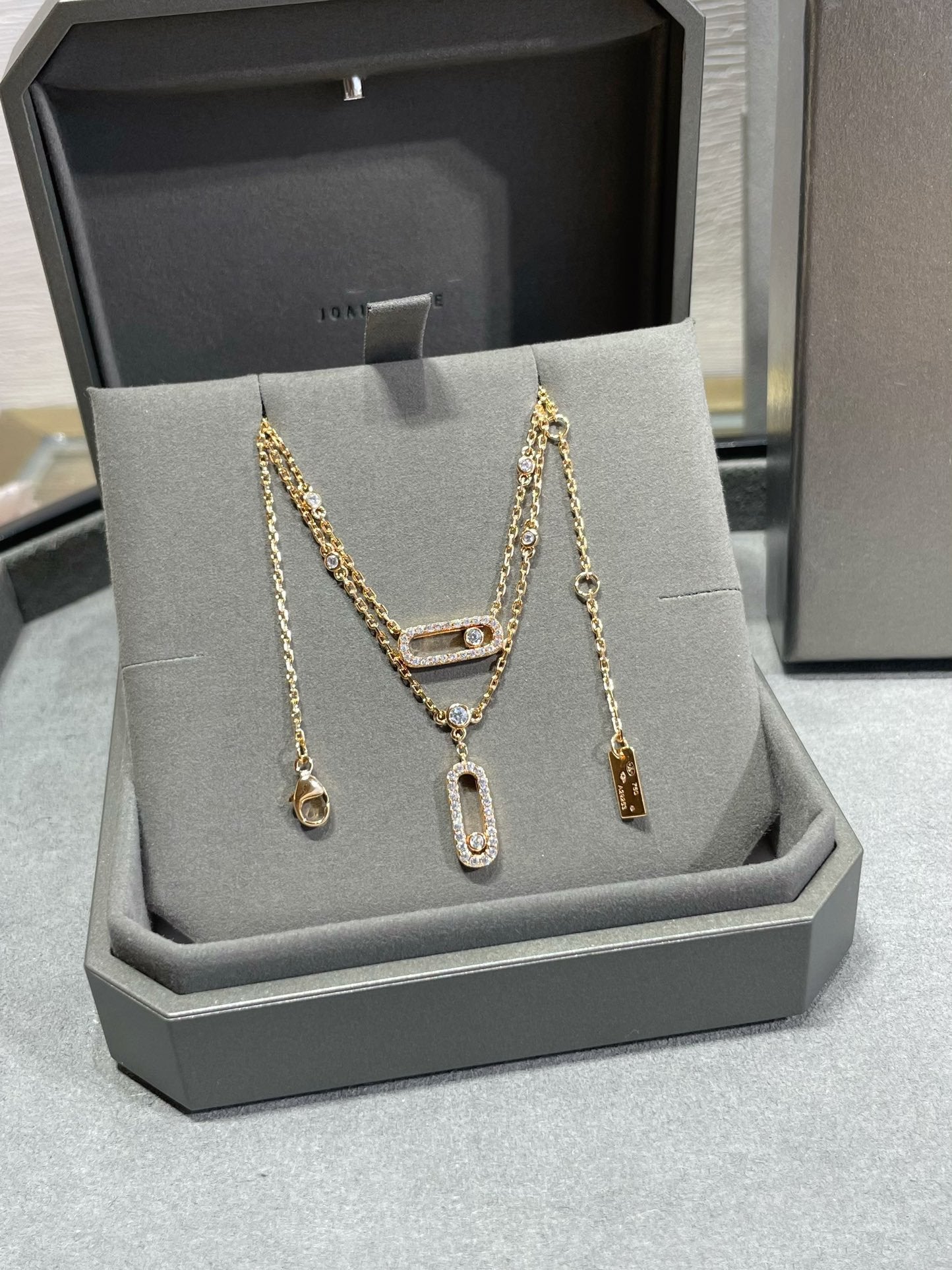 [ Moco ]MOVE 2 ROW DIAMOND NECKLACE