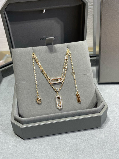 [ Moco ]MOVE 2 ROW DIAMOND NECKLACE