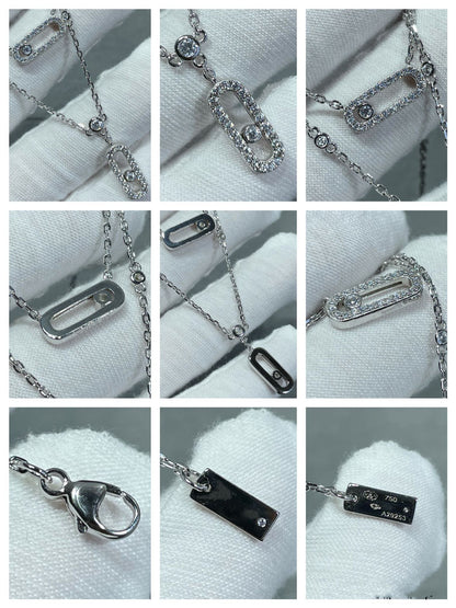 [ Moco ]MOVE 2 ROW DIAMOND NECKLACE