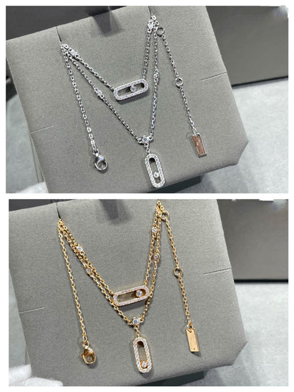[ Moco ]MOVE 2 ROW DIAMOND NECKLACE