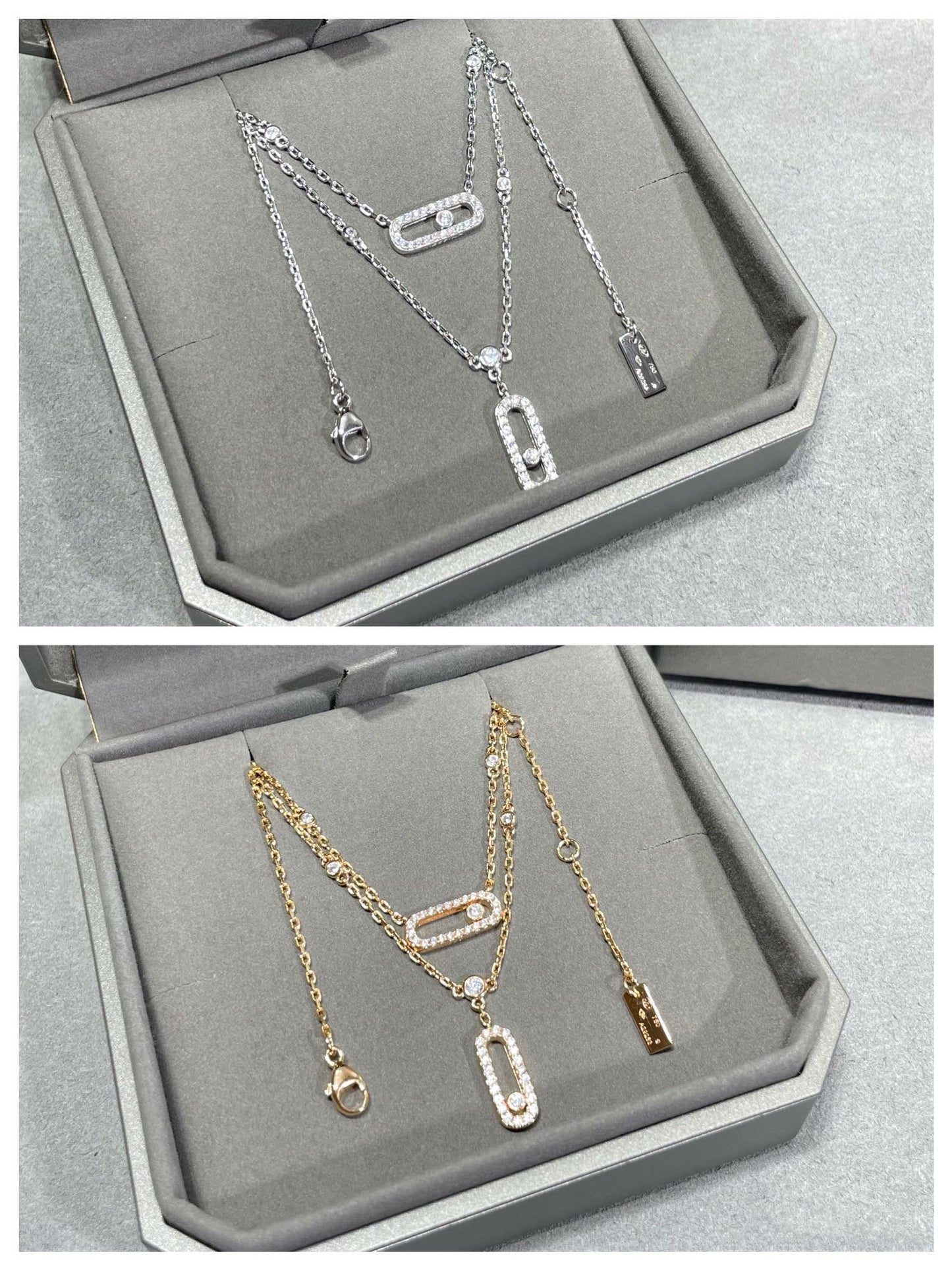 [ Moco ]MOVE 2 ROW DIAMOND NECKLACE