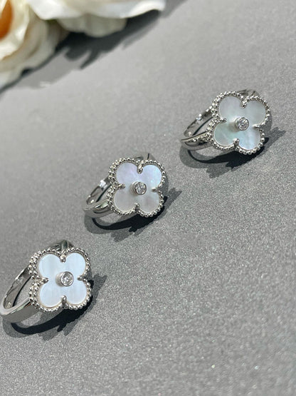 ¡®Moco¡¯CLOVER SILVER MOP DIAMOND RING