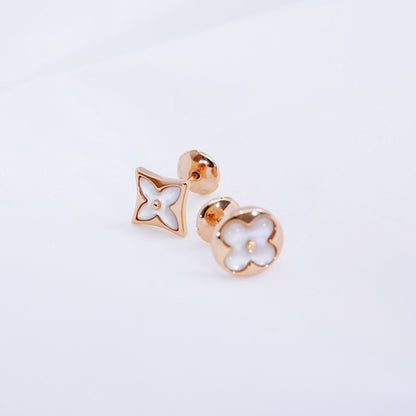 ¡®Moco¡¯STAR AND SUN PINK GOLD MOP STUD EARRINGS