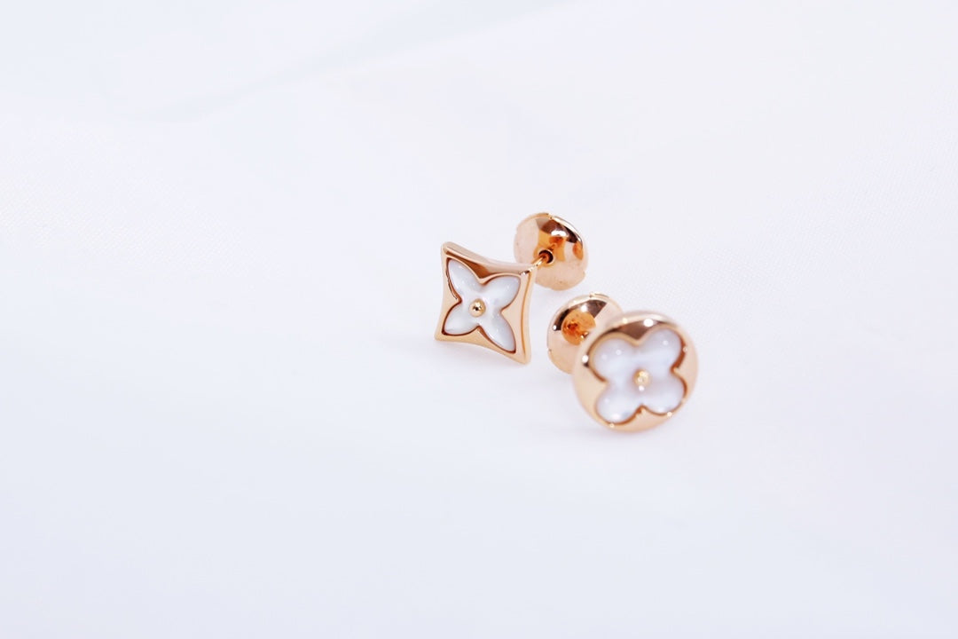 ¡®Moco¡¯STAR AND SUN PINK GOLD MOP STUD EARRINGS