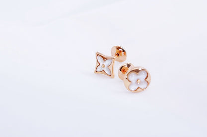 ¡®Moco¡¯STAR AND SUN PINK GOLD MOP STUD EARRINGS