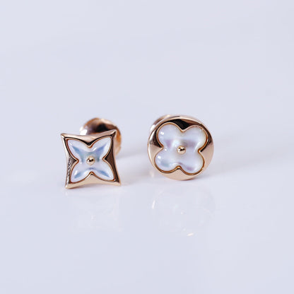 ¡®Moco¡¯STAR AND SUN PINK GOLD MOP STUD EARRINGS
