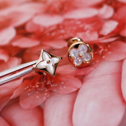 ¡®Moco¡¯STAR AND SUN PINK GOLD MOP STUD EARRINGS