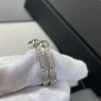 ¡®Moco¡¯LOVE DIAMOND SILVER HOOP EARRINGS