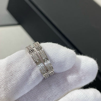 ¡®Moco¡¯LOVE DIAMOND SILVER HOOP EARRINGS