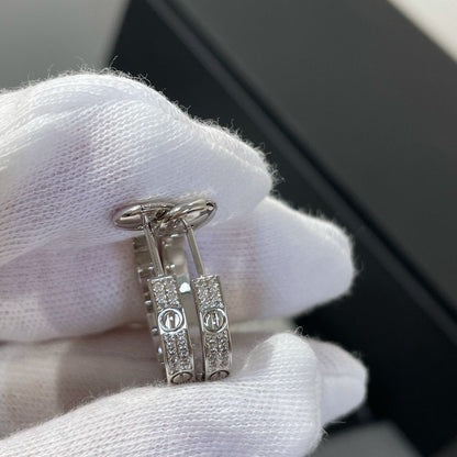 ¡®Moco¡¯LOVE DIAMOND SILVER HOOP EARRINGS