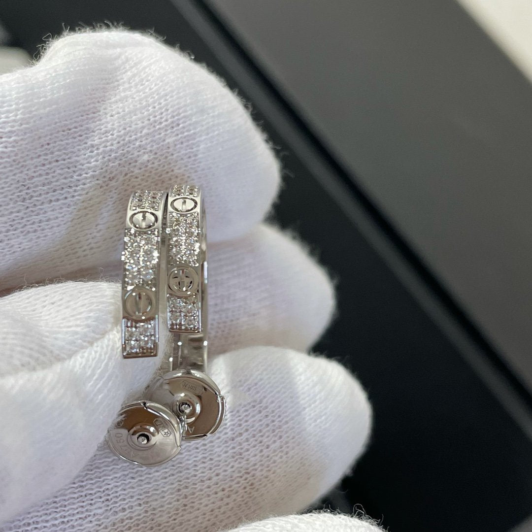 ¡®Moco¡¯LOVE DIAMOND SILVER HOOP EARRINGS