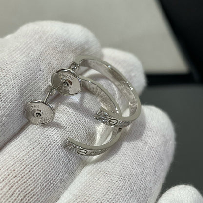 ¡®Moco¡¯LOVE DIAMOND SILVER HOOP EARRINGS