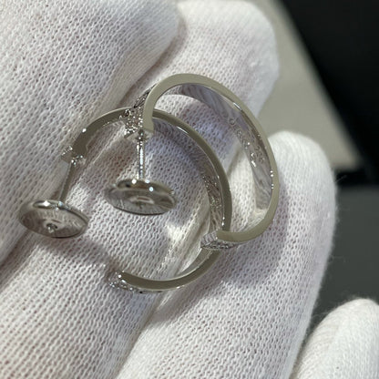 ¡®Moco¡¯LOVE DIAMOND SILVER HOOP EARRINGS