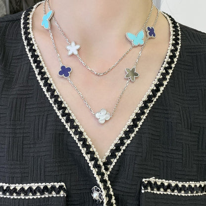 ¡®Moco¡¯LUCKY CLOVER SILVER 11 MOTIF NECKLACE