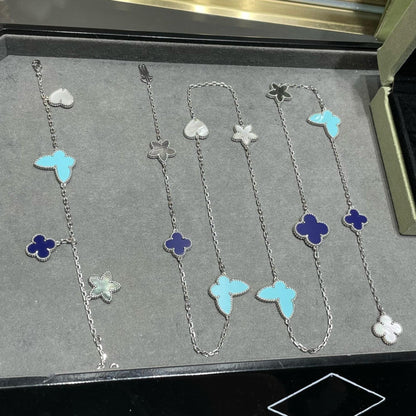 ¡®Moco¡¯LUCKY CLOVER SILVER 11 MOTIF NECKLACE