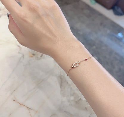 ¡®Moco¡¯FORCE 10 DIAMOND CHAIN LINK PINK GOLD BRACELET